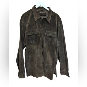 Claiborne Brown suede leather Shirt Jacket